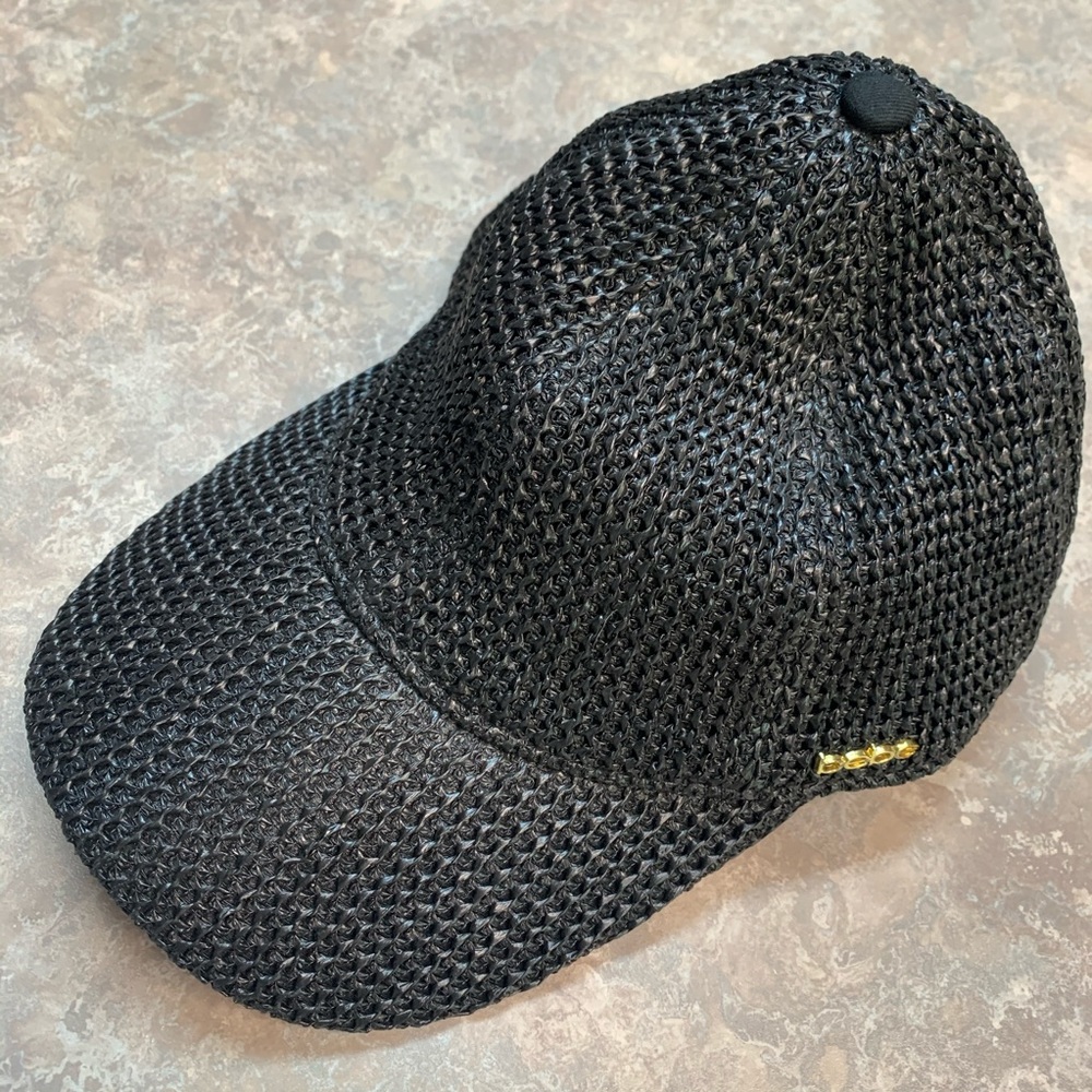 bebe Black Straw Hat